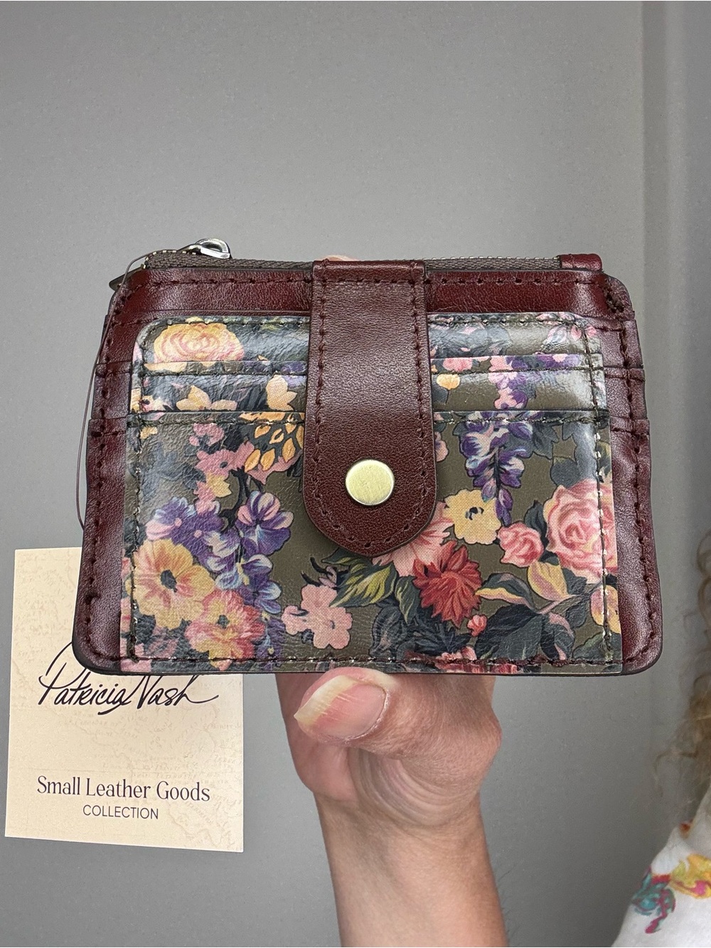 LOW START Patricia Nash English Country Cassis ID wallet NWT